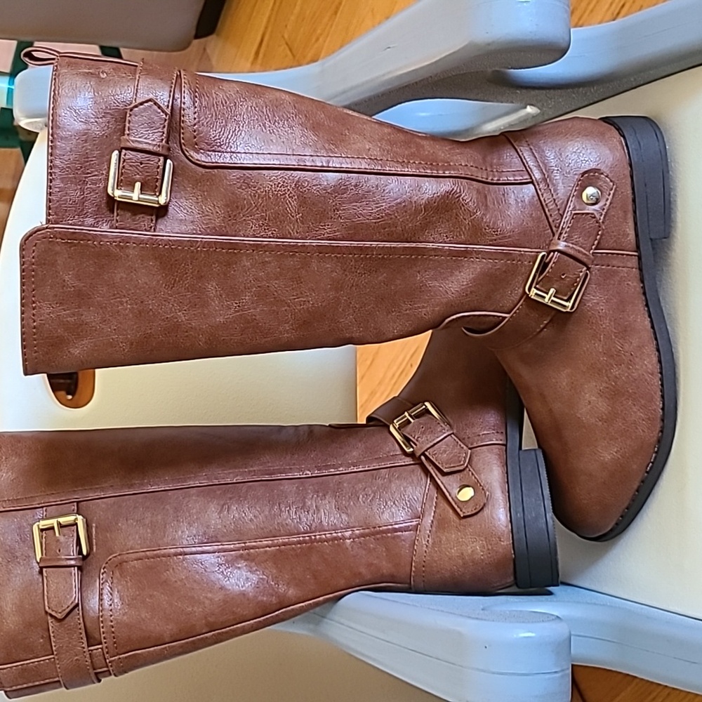Cognac Knee High Boots